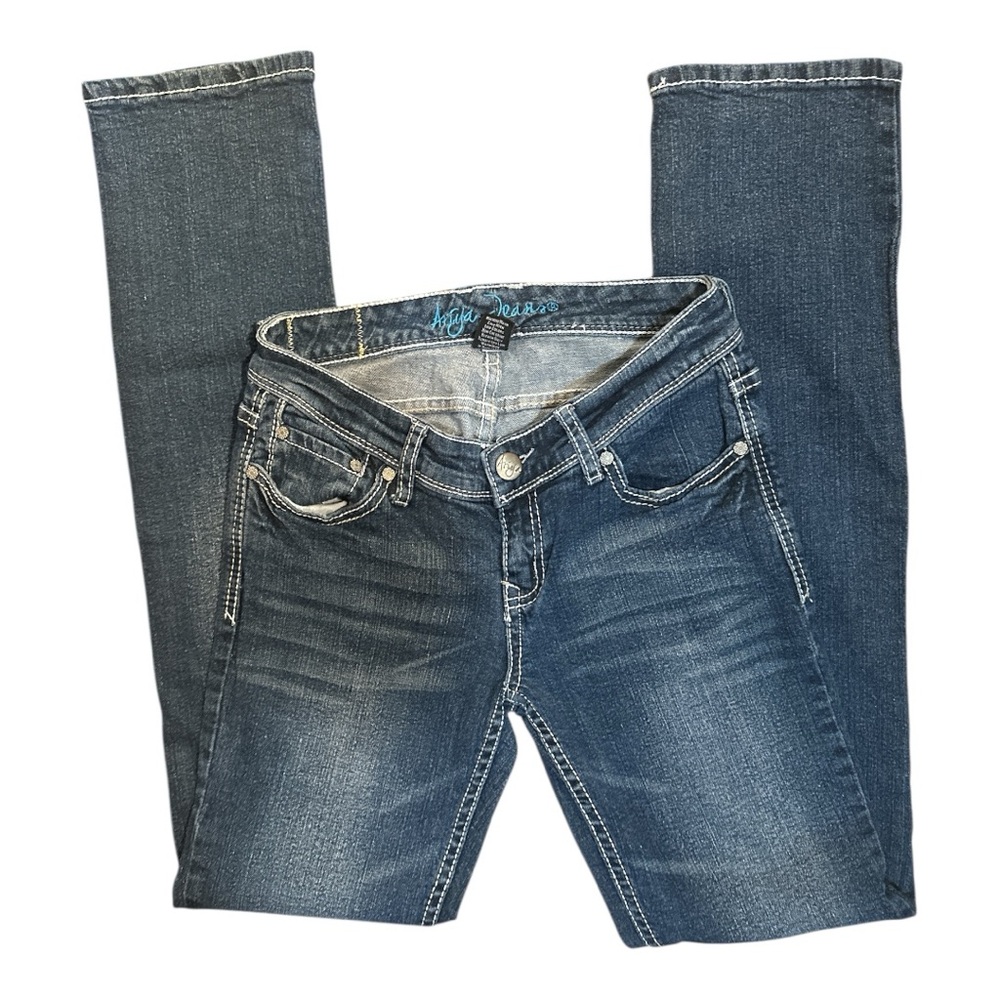 Ariya Straight Leg Blue Denim Jeans - Picture 3 of 6